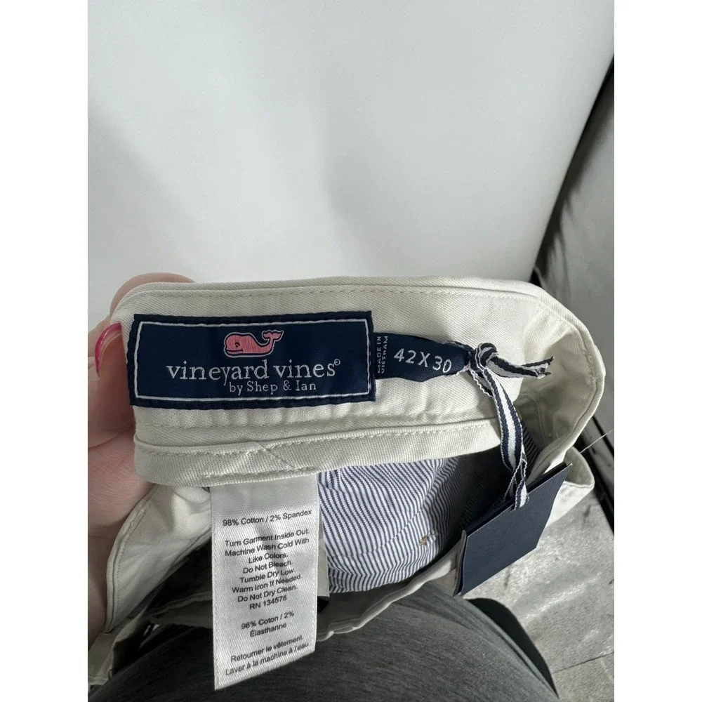 Vineyard Vines Breaker Pants Mens Size 42x30 Stone Chino Straight Leg Flat Front